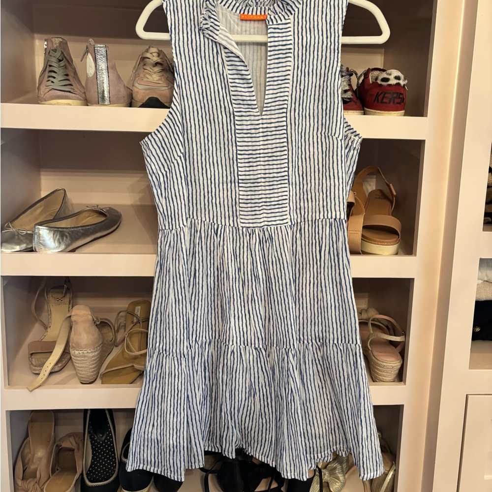 Striped Blue and White Kids Dress